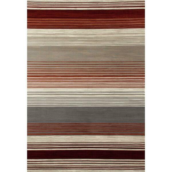 Art Carpet 7 X 10 Ft. Bastille Collection Heathered Stripe Border Woven Area Rug, Red 841864107840